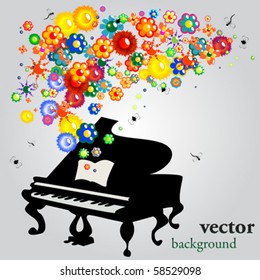 The sound of flowers, abstract vector background