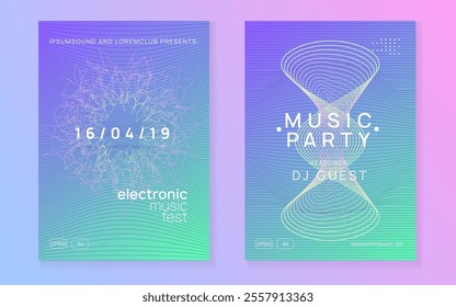 Sound Flyer. Blue Edm Magazine. Discotheque Design. Electronic Audio Invitation. Violet Night Club Banner. Fest Electro Template. Festival Invite. Green Sound Flyer