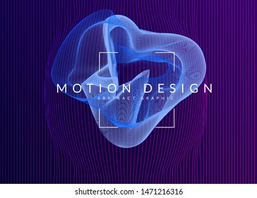 Sound flyer. Bright concert invitation layout. Dynamic fluid shape and line. Neon sound flyer. Electro dance music. Electronic fest event. Club dj poster. Techno trance party.