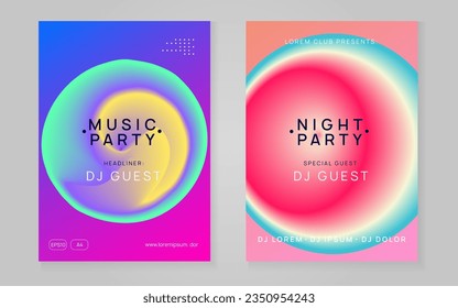 Sound Flyer. Club And Show Design. Memphis Pattern For Brochure Shape. Jazz Effect For Invitation. Linear House Party. Rainbow Sound Flyer