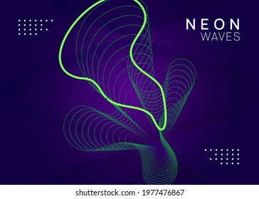 Sound flyer. Creative discotheque brochure layout. Dynamic fluid shape and line. Neon sound flyer. Electro dance music. Electronic fest event. Club dj poster. Techno trance party.