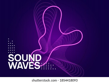 Sound flyer. Dynamic fluid shape and line. Minimal show banner concept. Neon sound flyer. Electro dance music. Electronic fest event. Club dj poster. Techno trance party.