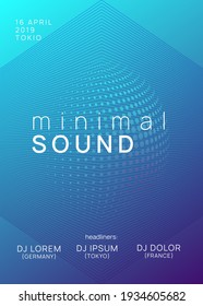 Sound flyer. Dynamic gradient shape and line. Curvy concert magazine concept. Neon sound flyer. Electro dance music. Electronic fest event. Club dj poster. Techno trance party.