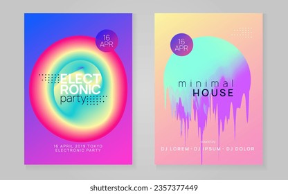 Sound Flyer. Modern Dance Fest. Bright Glitch For Magazine. Club And Concert Concept. Minimal Background For Cover Design. Rainbow Sound Flyer