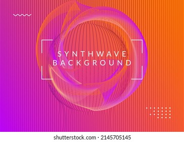 Sound flyer. Modern show brochure layout. Dynamic fluid shape and line. Neon sound flyer. Electro dance music. Electronic fest event. Club dj poster. Techno trance party.