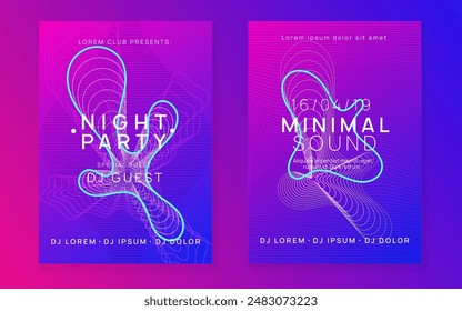 Sound Flyer. Music Design. Trance Cover. Electronic Beat Illustration. Blue Techno Banner. Edm Concert Graphic. Violet Dance Magazine. Pink Sound Flyer