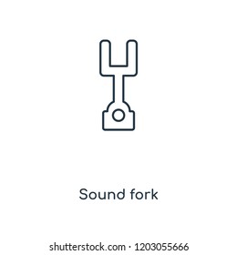 Sound fork concept line icon. Linear Sound fork concept outline symbol design. This simple element illustration can be used for web and mobile UI/UX.