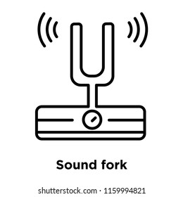 Sound fork icon vector isolated on white background, Sound fork transparent sign , sign and symbols in thin linear outline style