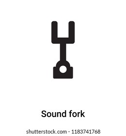 Sound fork icon vector isolated on white background, logo concept of Sound fork sign on transparent background, filled black symbol