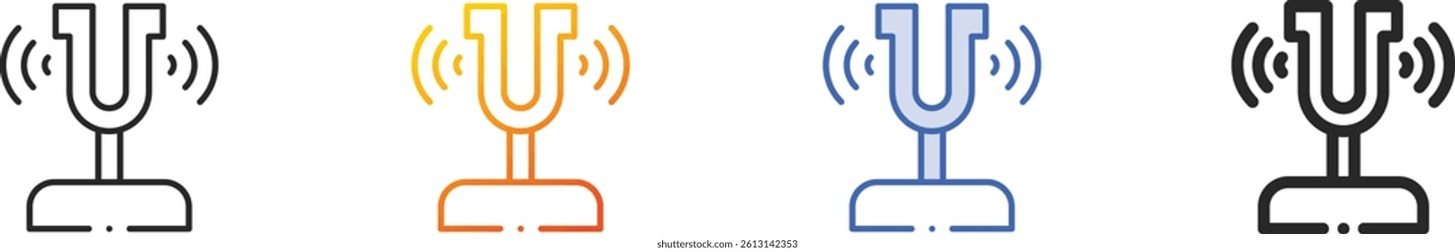 sound fork icon.Thin Linear, Gradient, Blue Stroke and bold Style Design Isolated On White Background