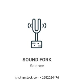 Sound fork outline vector icon. Thin line black sound fork icon, flat vector simple element illustration from editable science concept isolated stroke on white background