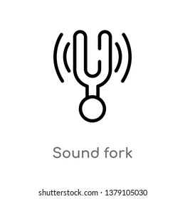 sound fork vector line icon. Simple element illustration. sound fork outline icon from science concept. Can be used for web and mobile