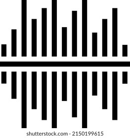 Sound frequency symbol. Audio signal record icon