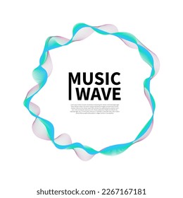 Sound futuristic radial wave. Flow of wavy lines music noise. Fluctuation of the frequency of sound pulses in space. Abstract equalizer concept for use in your graphic design. Vector illustration.