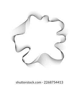 Sound futuristic radial wave. Flow of wavy lines music noise. Fluctuation of the frequency of sound pulses in space. Abstract equalizer concept for use in your graphic design. Vector illustration.