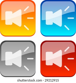 Sound glossy buttons. Vector illustration.