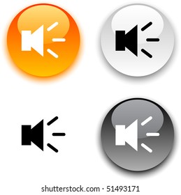 Sound glossy round vector buttons.