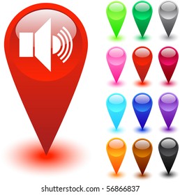 Botones web brillantes de sonido.