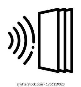 sound heading for door icon vector. sound heading for door sign. isolated contour symbol illustration