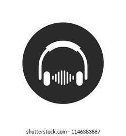 Sound in headphones icon. Vector