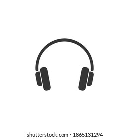 Sound Headset Icon Isolated on Black and White Vector Graphic