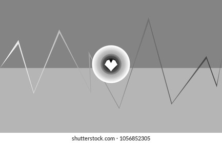 The sound heart wave illustration icon and background