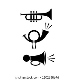 Sound horn icon isolated on white background