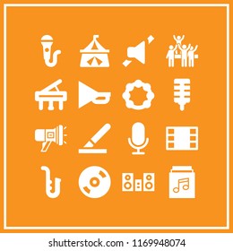 sound icon. 16 sound vector set. tambourine, edit, mute and megaphone icons for web and design about sound theme