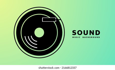Sound icon application on green  background , Flat Modern design , illustration Vector EPS 10