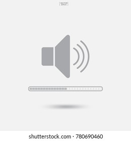 Sound icon and bar scale icon. Vector illustration.