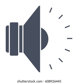 Sound icon, black vector silhouette on white background