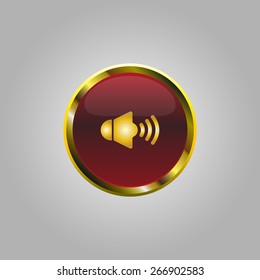 sound icon  button for a site with gold stroke  