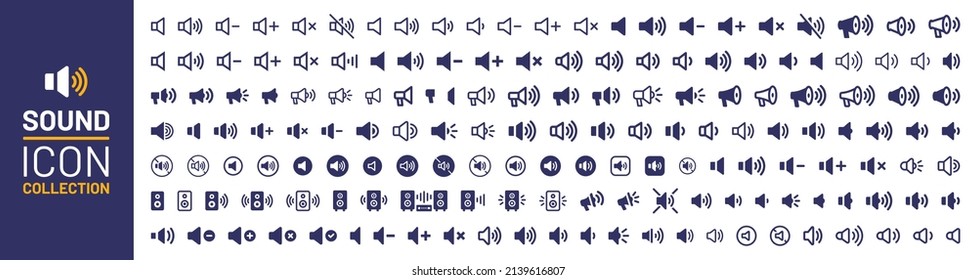 Sound icon collection. Volume icon vector. Loudspeaker icon vector isolated on white background.