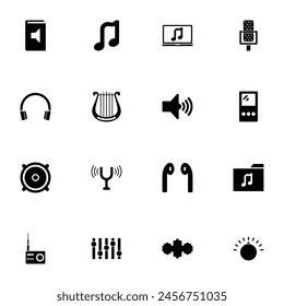 Sound icon - Expand to any size - Change to any colour. Perfect Flat Vector Contains such Icons as book, aperture, audio, broadcasting, headphone, music note, speaker, media mixer, volume, microphone