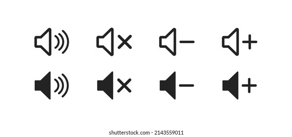 Sound icon in flat style on white background. Isolated volume symbol. Simple audio button. EPS10