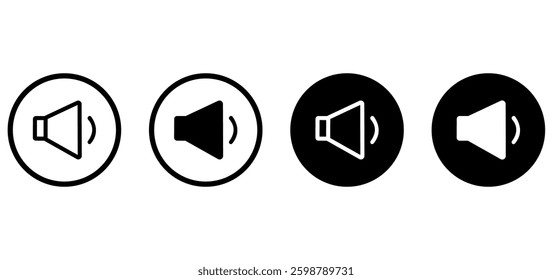 Sound icon in flat style on white background. Volume icon set. audio control icon set