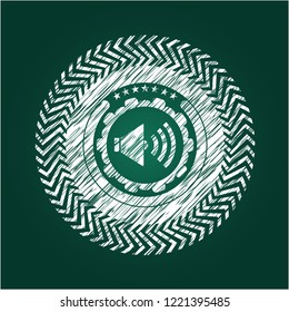 sound icon inside chalk emblem