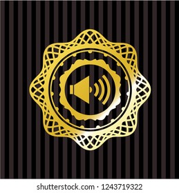 sound icon inside gold badge