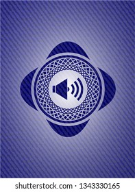 sound icon inside jean background