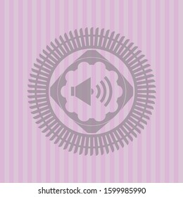 sound icon inside pink icon or emblem