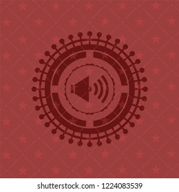 sound icon inside red icon or emblem