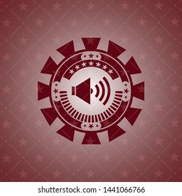 sound icon inside red icon or emblem