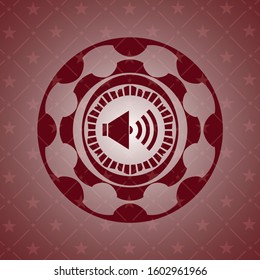 sound icon inside red emblem
