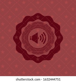 sound icon inside red icon or emblem