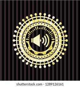 sound icon inside shiny badge