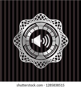 sound icon inside silver shiny emblem