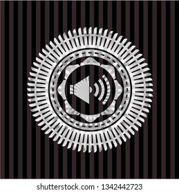 sound icon inside silver shiny emblem