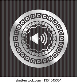 sound icon inside silver shiny badge
