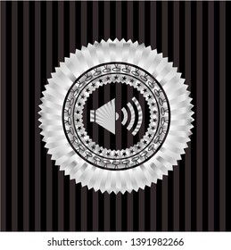 sound icon inside silver shiny badge