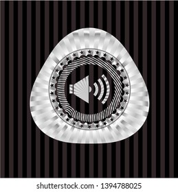 sound icon inside silver shiny badge